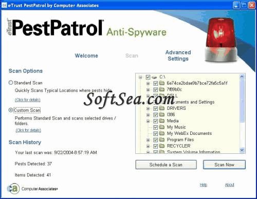 CA eTrust PestPatrol Anti-Spyware Screenshot