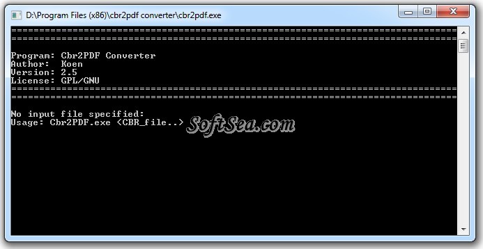 CBR to PDF converter Screenshot