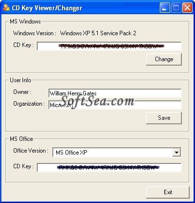 CD Key Viewer/Changer Screenshot