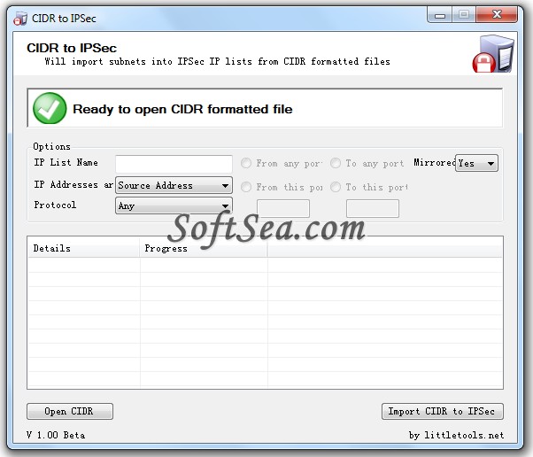 CIDR to IPSec Screenshot