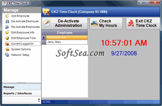 CKZ Time Clock Screenshot