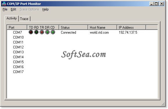COM/IP COM Port Redirector Screenshot