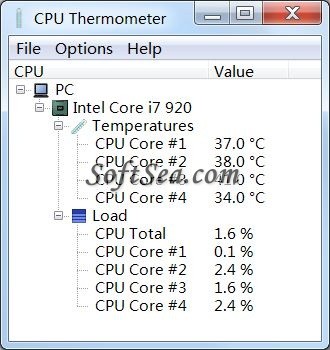 CPU Thermometer Screenshot