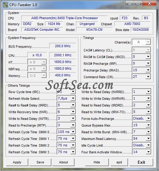 CPU-Tweaker Screenshot