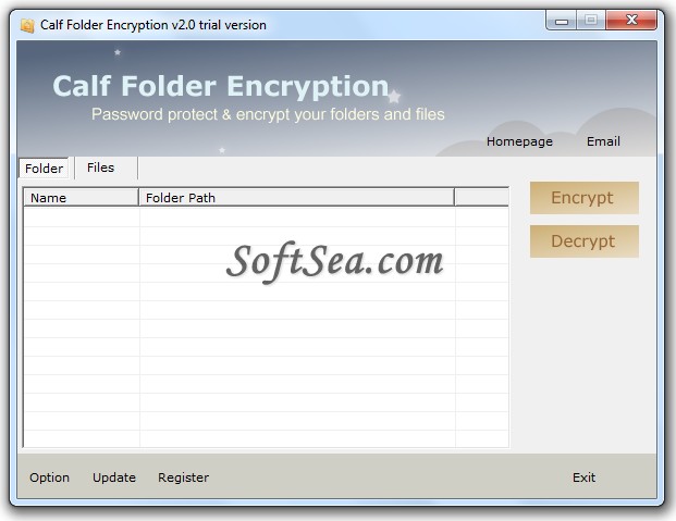 Calf Folder Encryption Screenshot