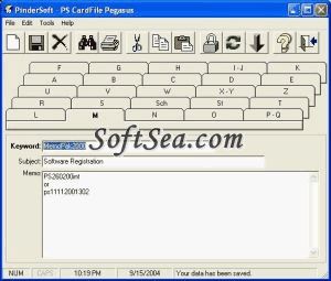 CardFile Pegasus Screenshot
