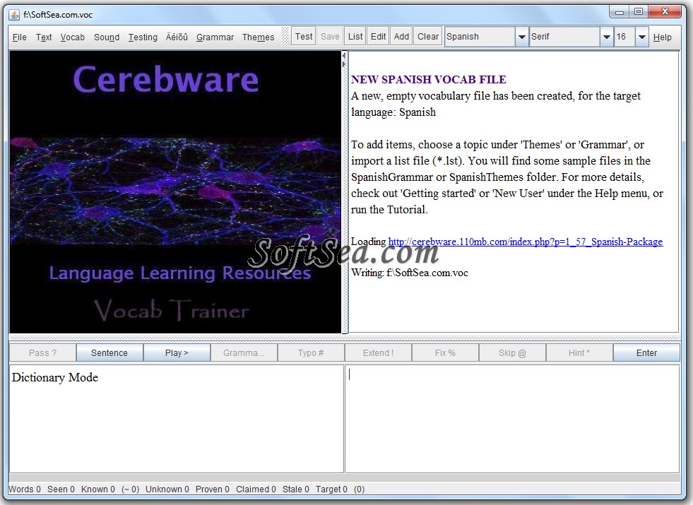 Cerebware Vocab Trainer Screenshot