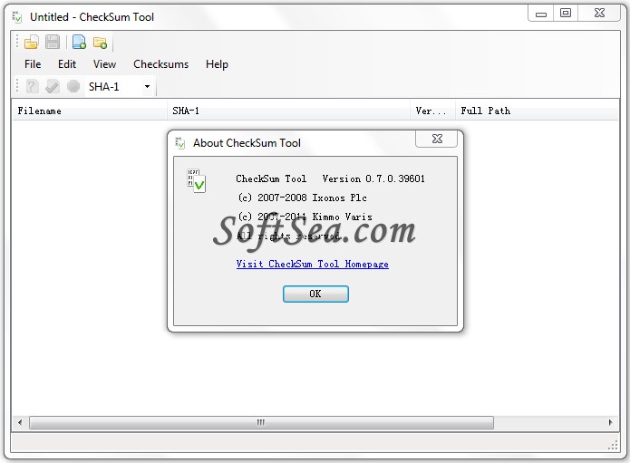 CheckSum Tool Screenshot