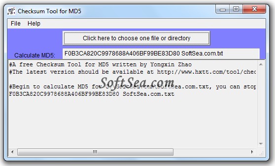 Checksum Tool for MD5 Screenshot