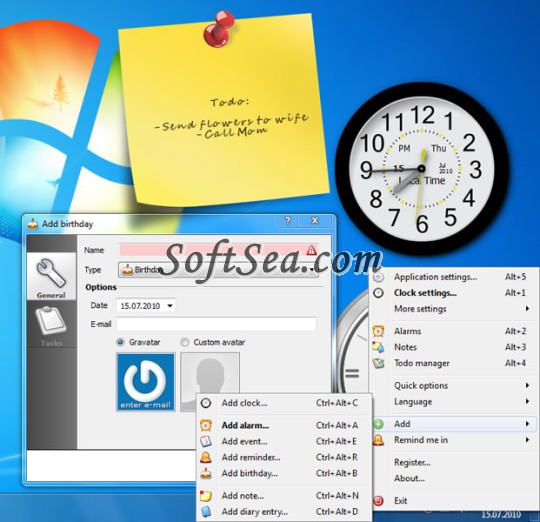 Clock-on-Desktop Extended Screenshot