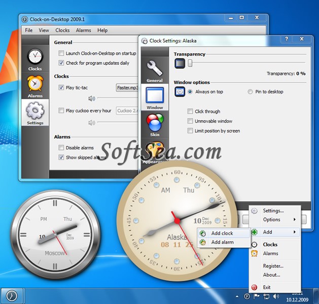Clock-on-Desktop Screenshot