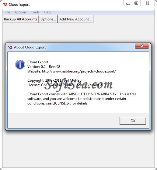 Cloud Export Screenshot