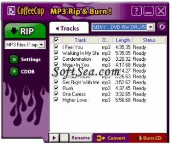 CoffeeCup MP3 Ripper & Burner Screenshot