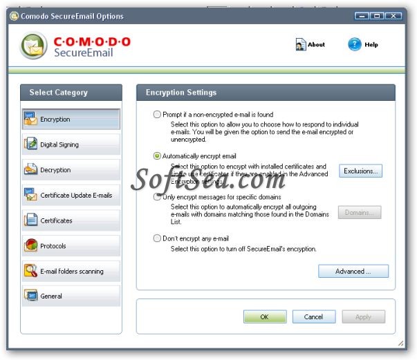 Comodo SecureEmail Screenshot