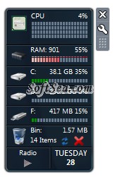 Computer Status Gadget Screenshot