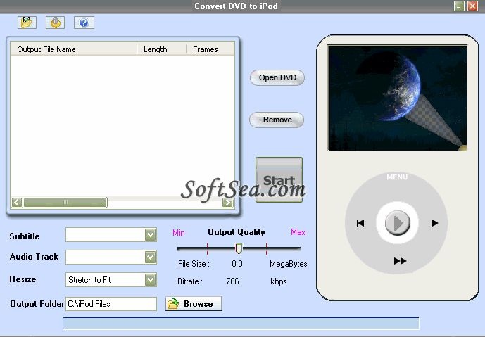 Convert DVD to iPod Screenshot