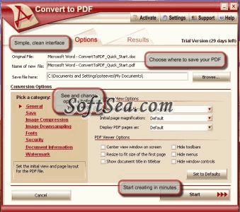 Convert to PDF Screenshot