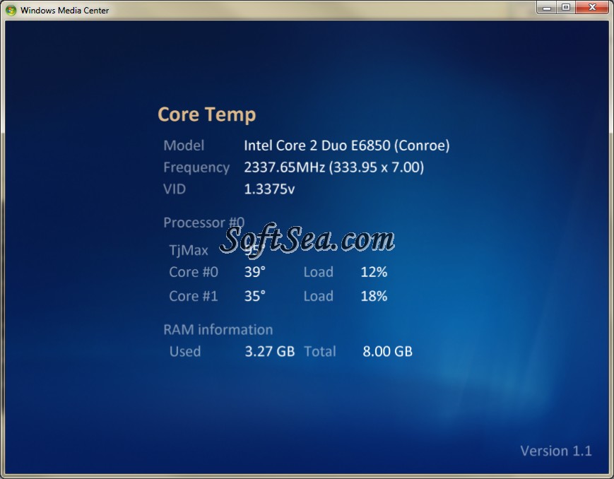 Core Temp MC Screenshot