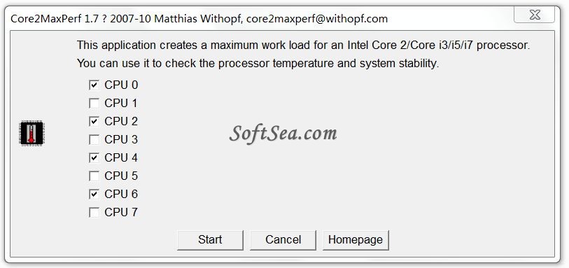 Core2MaxPerf Screenshot