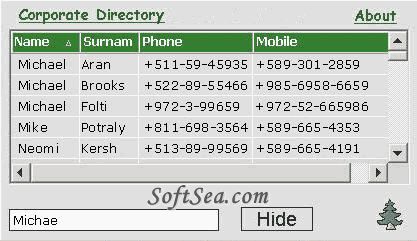 Corporate Directory Screenshot