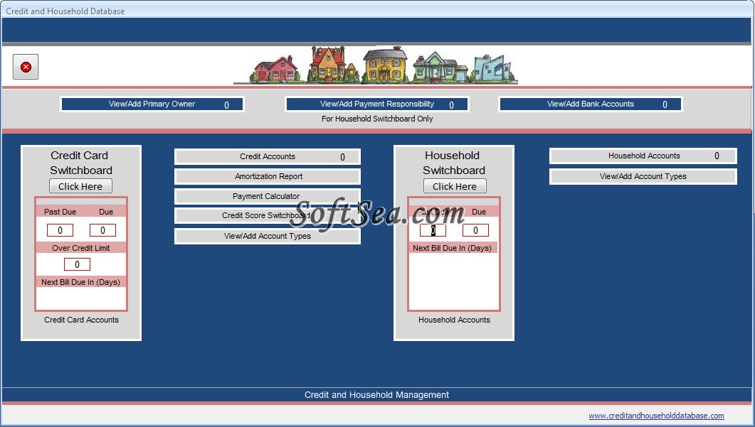 Credit and Household Database Screenshot