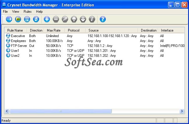 Crysnet Bandwidth Manager Screenshot