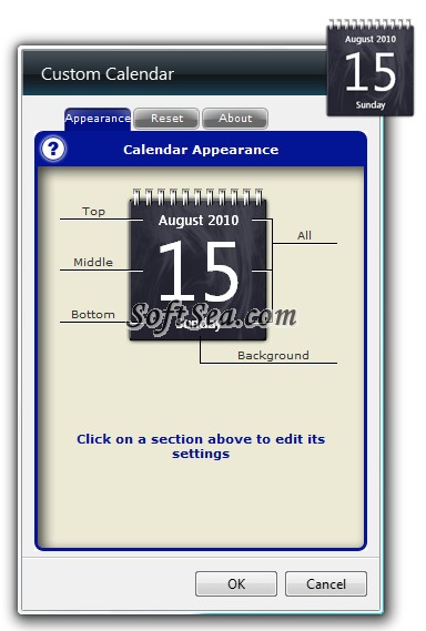 Custom Calendar Screenshot