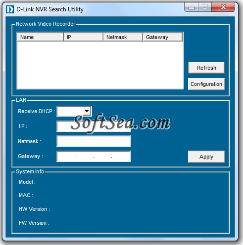 D-Link NVR Search Utility Screenshot
