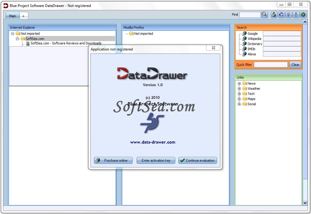 DataDrawer Screenshot