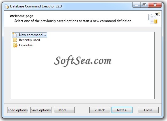 Database Command Executor Screenshot