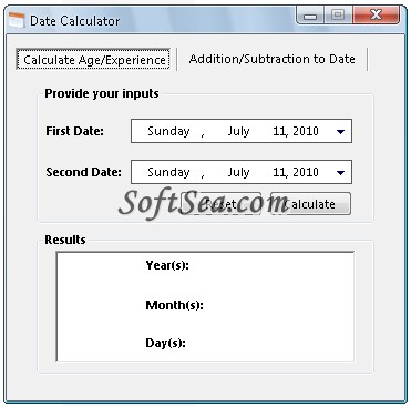 Date Calculator Freeware Screenshot