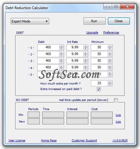 Debt Reduction Calculator Free Screenshot