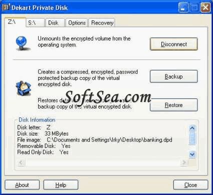 Dekart Private Disk Screenshot