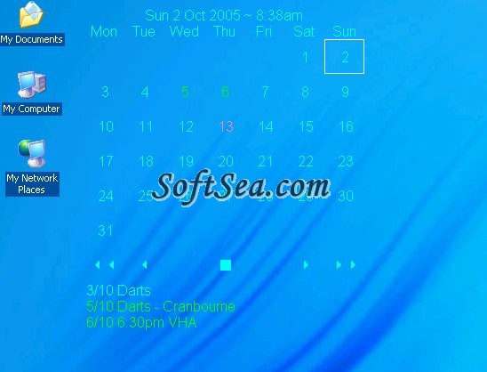 Desktop Calendar Screenshot