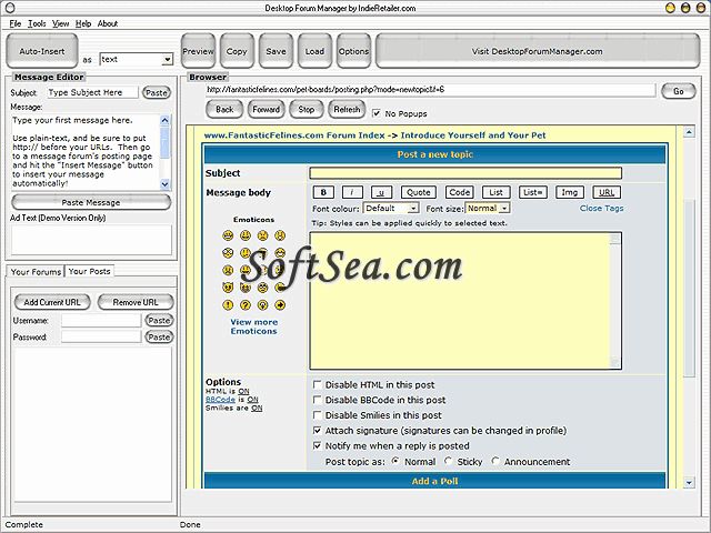 Desktop Forum Manager Screenshot
