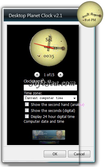 DesktopPlanetClock Screenshot