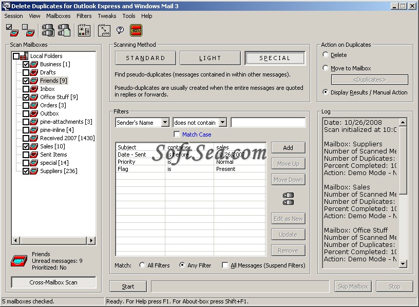 Detect Duplicates for Windows Live Mail Screenshot
