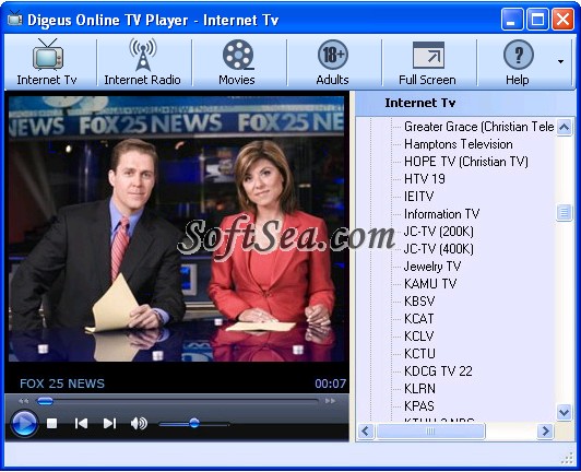 Digeus Online TV Player Screenshot