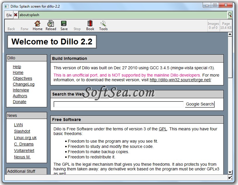 Dillo Screenshot