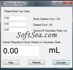 Dilution Factors Screenshot