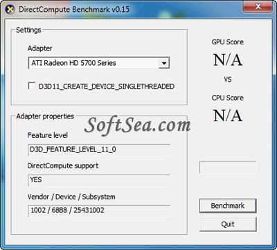 DirectCompute Benchmark Screenshot