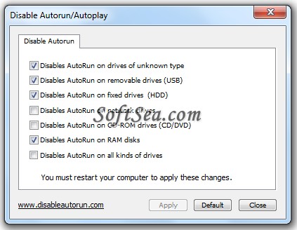 Disable Autorun/Autoplay Screenshot