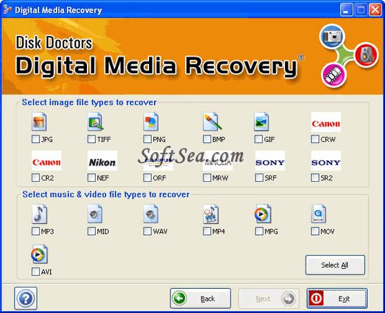 Disk Doctors Digital Media Recovery Software Screenshot