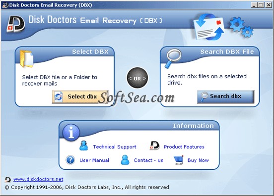 Disk Doctors Email Recovery (DBX) Screenshot