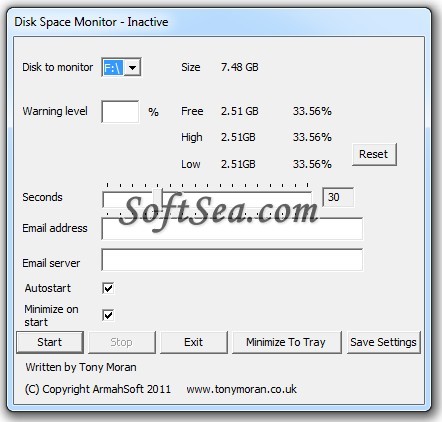 Disk Space Monitor Screenshot