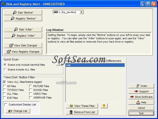 Disk and Registry Uninstaller Screenshot