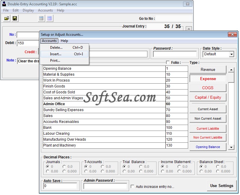 Double-Entry Accounting Screenshot