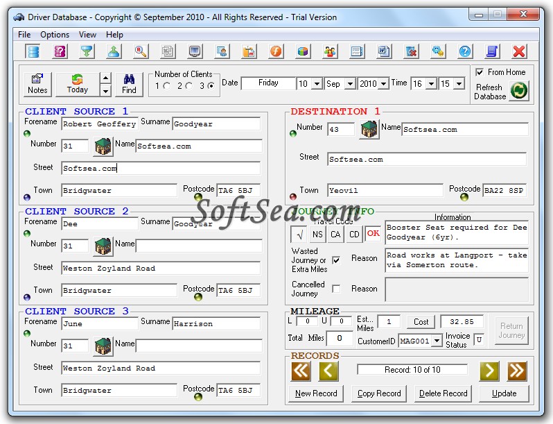 Driver Database Screenshot