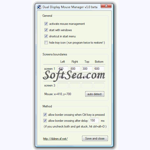 Dual Display Mouse Manager Screenshot