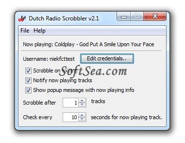 Dutch Radio Scrobbler Screenshot